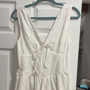 White Midi Dropwaist Corset Dress- Medium